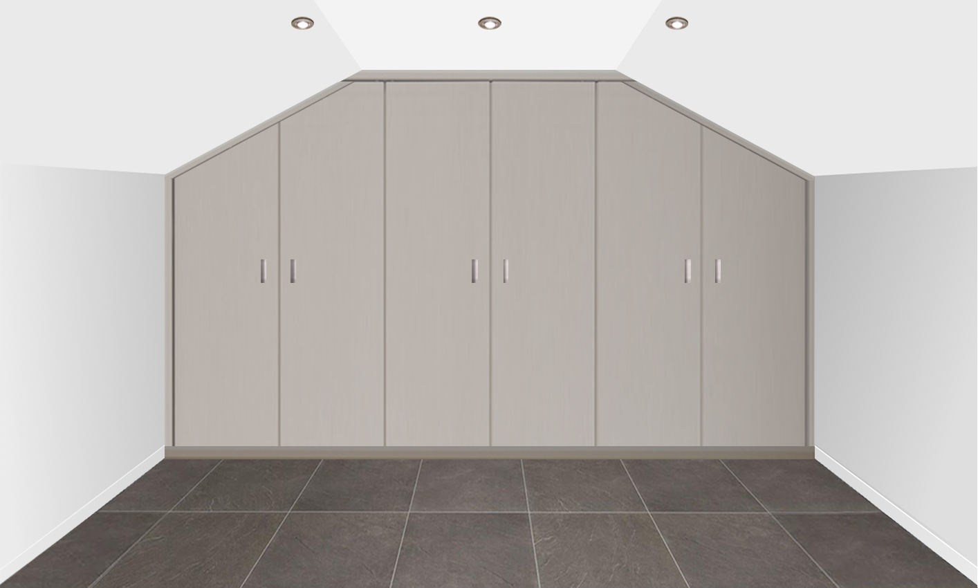 KAST TUSSEN 2 MUREN MET SCHUINE HOEK LINKS + RECHTS