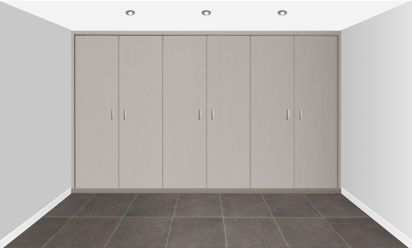 Kast tussen 2 muren met deuren